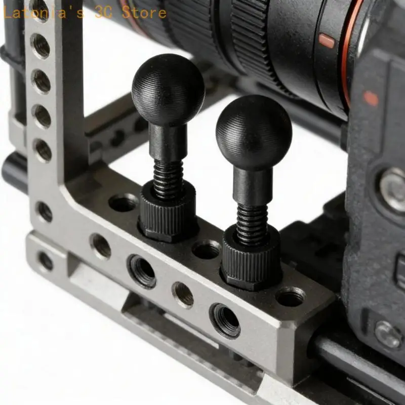 Aluminium 15mm Kugelkopf-Montageadapter 1/4 Gewindeschraube für Fotoausrüstung X3UB – Detail 4