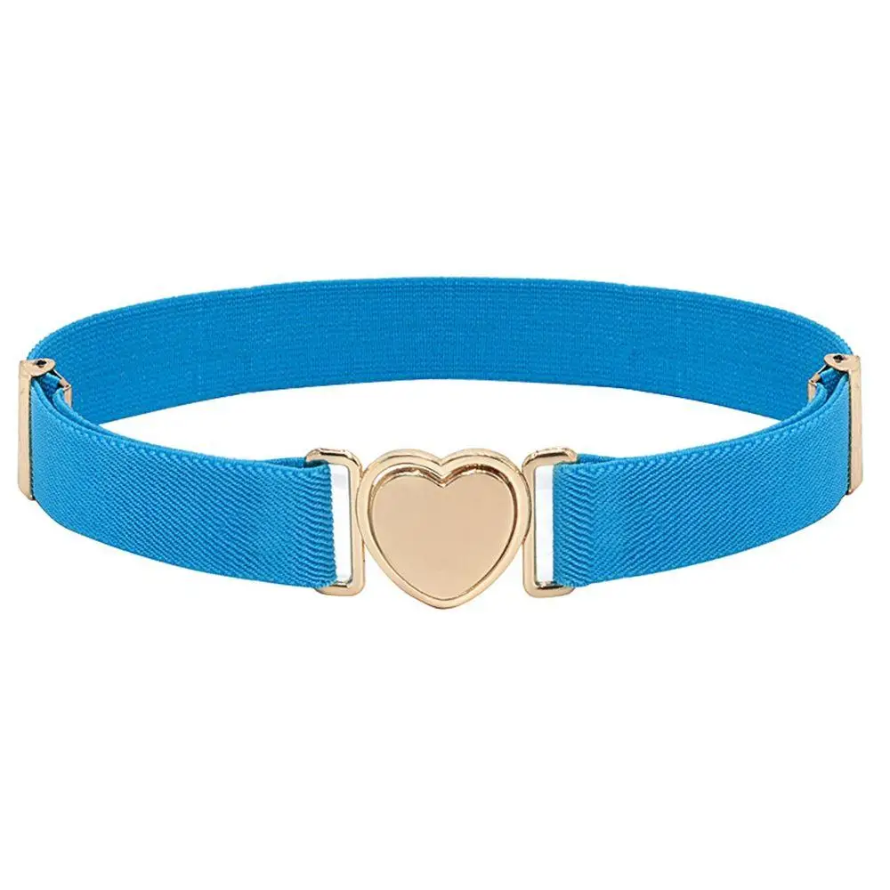

Elastic Lazy Canvas Alloy Girl Uniform Decorations Heart Shape Buckle Waist Belt Punch-free Waistband Children Stretch Belts