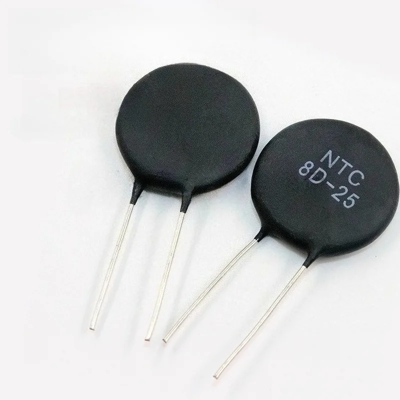 

NTC Thermistor 8D-25 10Pcs 25mm 8 Ohm Inrush Current Limiter High Power Temperature Sensor For Power Supply Motor Starter Circui