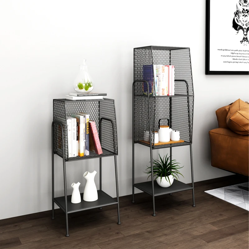 

Nordic Iron Art Storage Shelf, Living Room, Bedroom, Floor to Floor Shelf, Creative Corner Bookshelf Decoration
