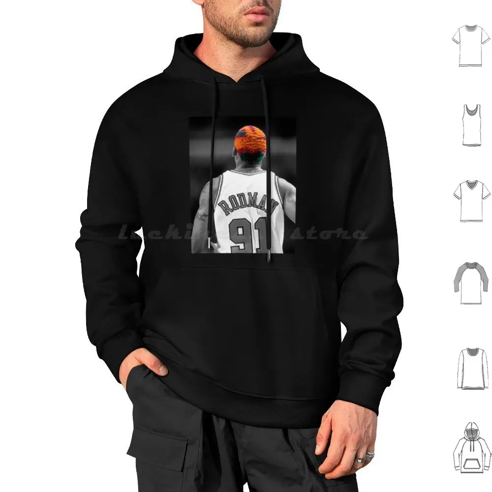 Sudaderas con capucha de Dennis Rodman de manga larga, Dennis Rodman Worm, Playoffs de baloncesto, Especialista defensivo, Deportes del Salón de la Fama
