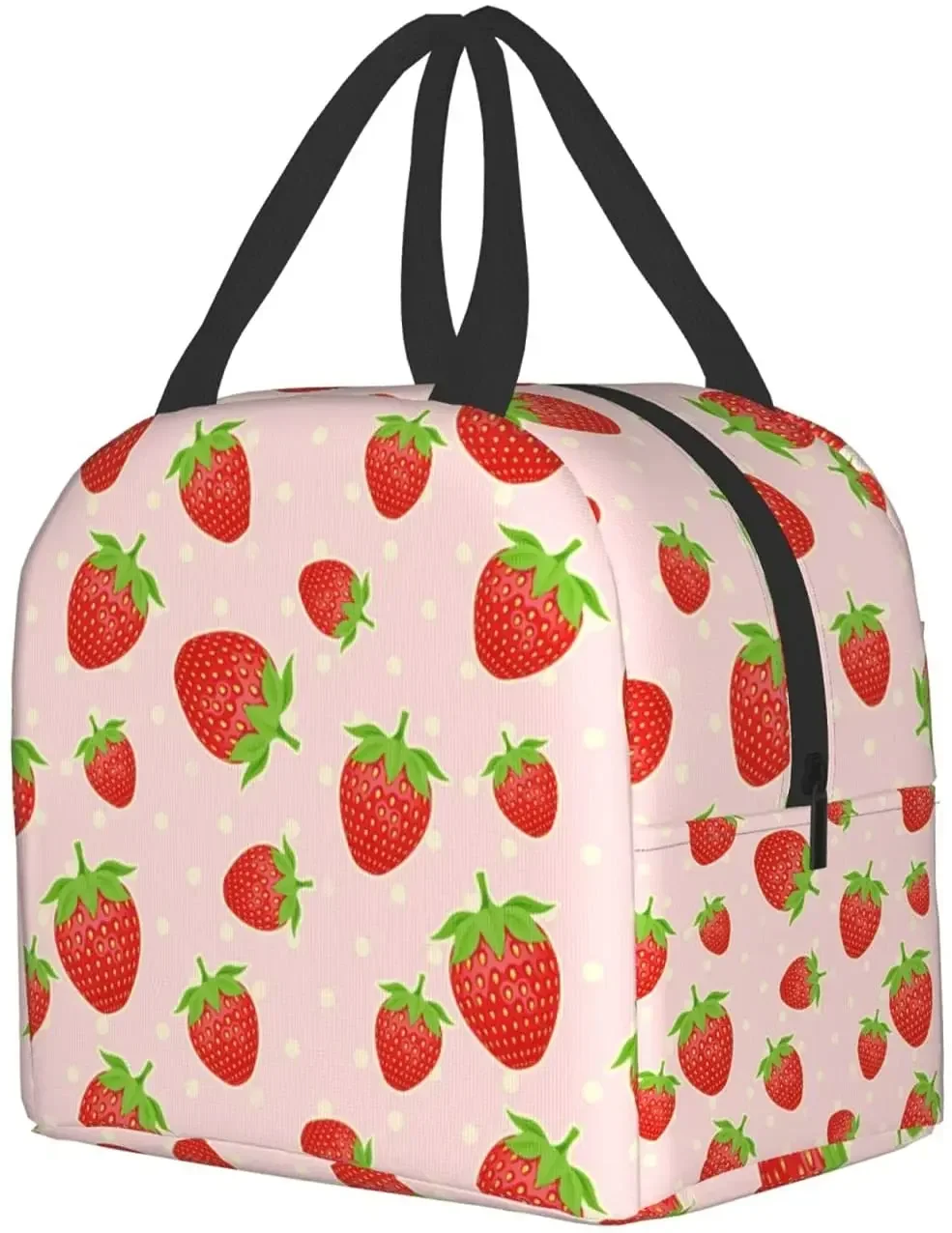 Cute Strawberry Lunch Bag Lunch Containers Thermos for Hot Food Lunch Box for Teen Girls School Work Travel Picnic Bento Bags