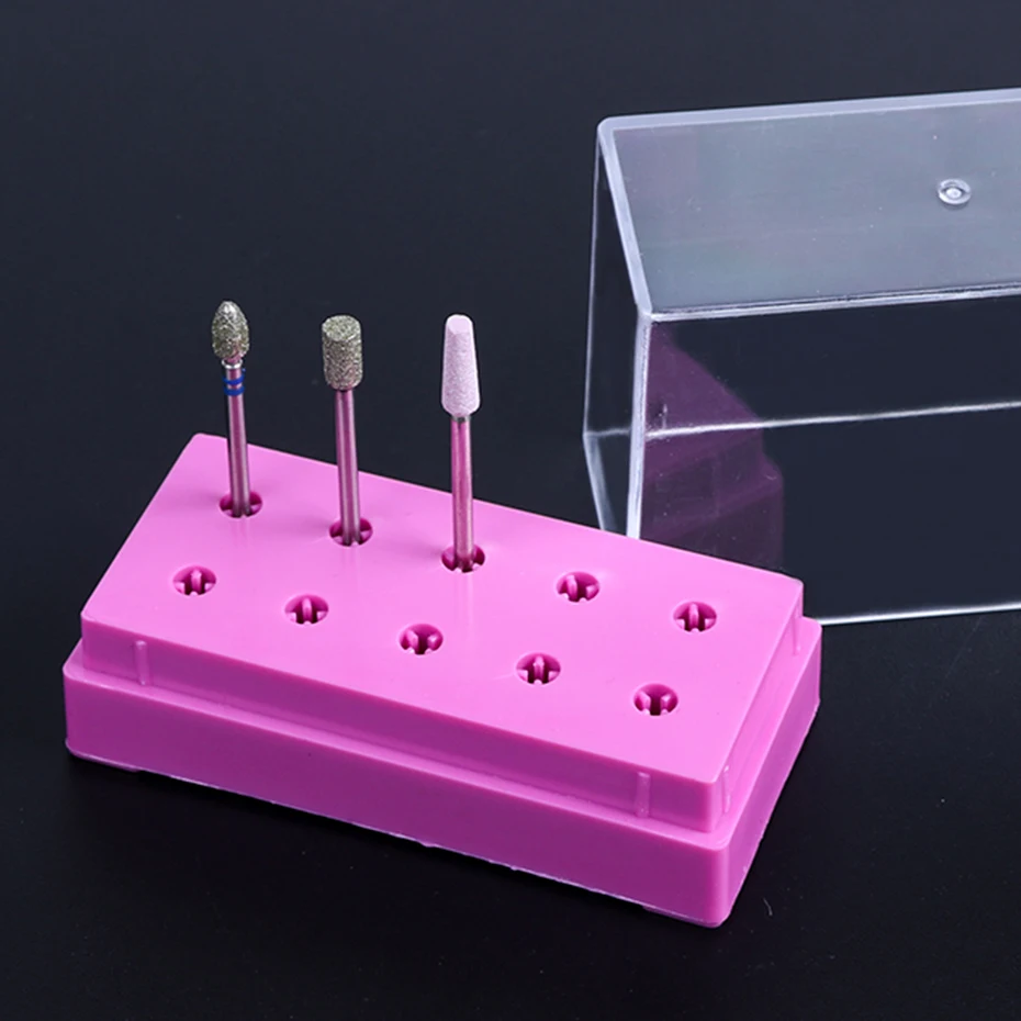 Acrylic Nail Drill Bit Storage Box Empty Stand Display Container Nail Case Cutter for Milling Machine Manicure Accessories BE867