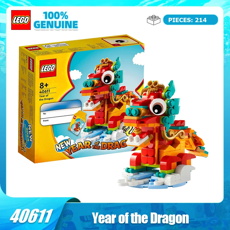 

Строительные блоки Lego 40611, головоломка «Год Дракона» для мальчиков и девочек, детская головоломка, игрушка, подарок