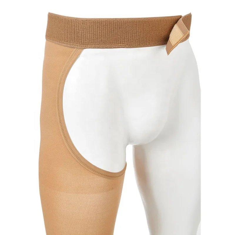 Legbeauty 20–30 mmHg medizinische oberschenkelhohe Kompressionsstrümpfe, Unisex, offene Zehen, Krampfadern, Socke, einzelnes Bein, Lymphödem-Strumpfhose – Detail 7