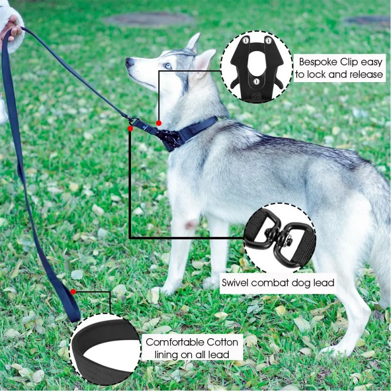 Smycz taktyczna obroża dla psa, wojskowa regulowana trwała trening nylonowa Shepard metalowa klamra duży zestaw uprzęży dla psa