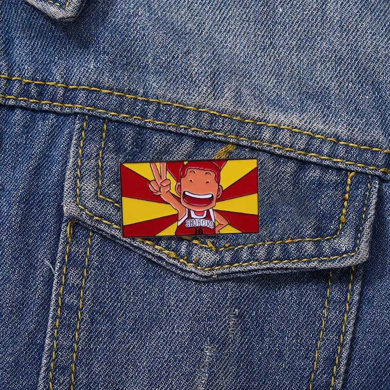 Slam Dunk Sakuragi Hanamichi Lapel Pins Backpack Jeans Enamel Brooch Pin Women Fashion Jewelry Gifts Basketball Cartoon Badges