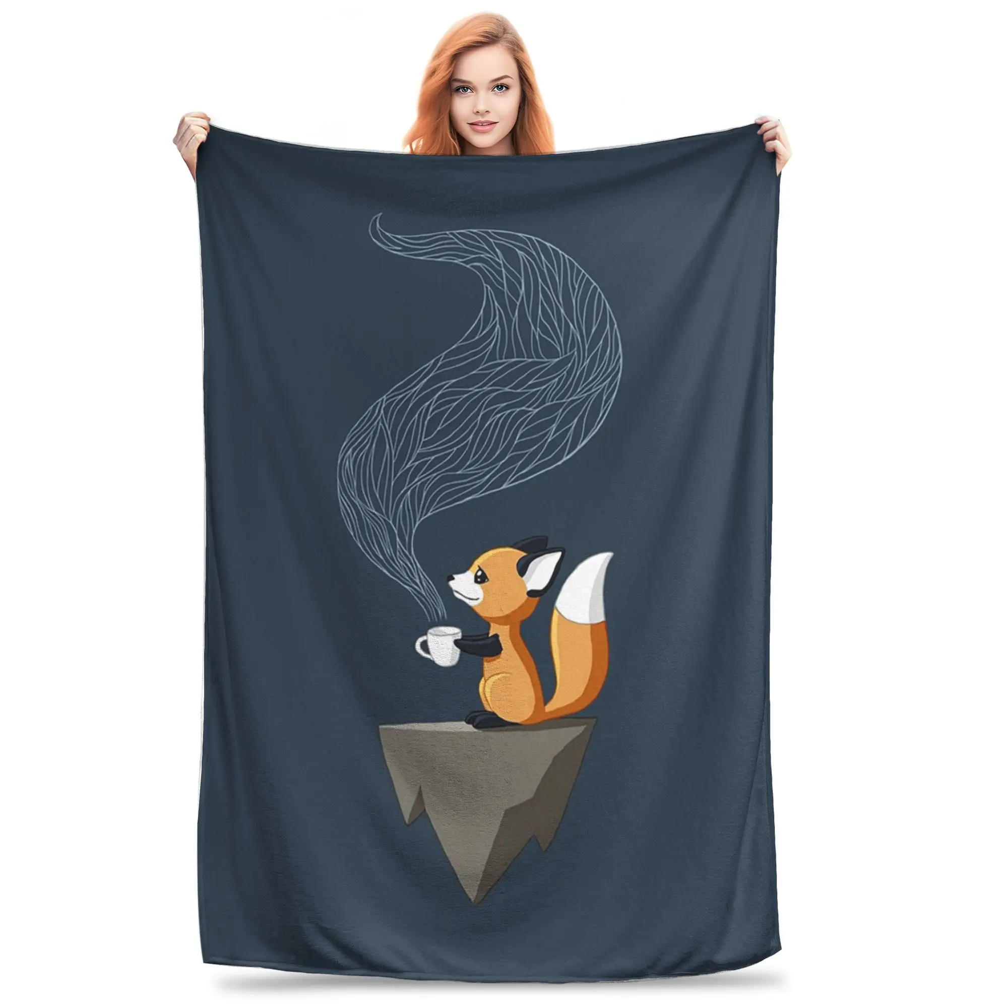 

Fox Tea Blankets Soft Warm Flannel Throw Blanket Plush for Bed Living room Picnic Travel Home Sofa