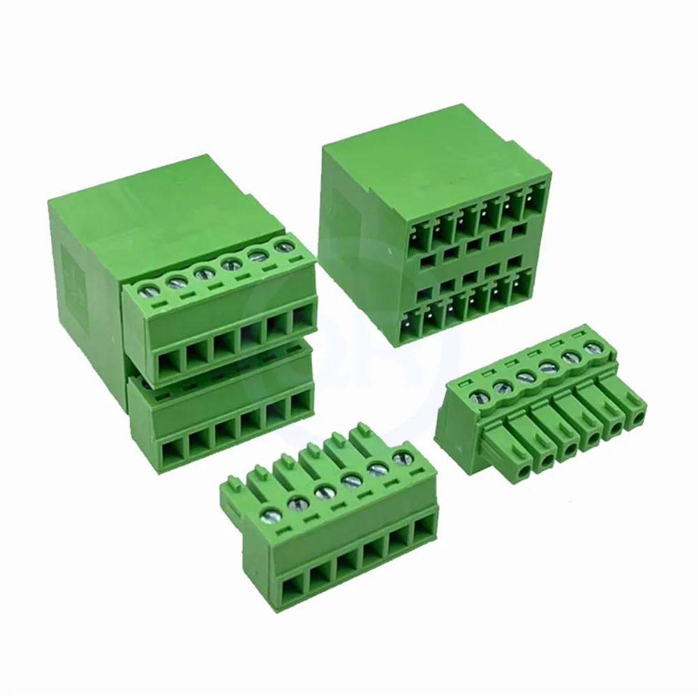 (5 Sets) KF2EDGRH + 2EDGK 3.81mm 15EDGRH 3.81 double layer plug-in terminal bend foot welded plate socket with plug set 2~20P