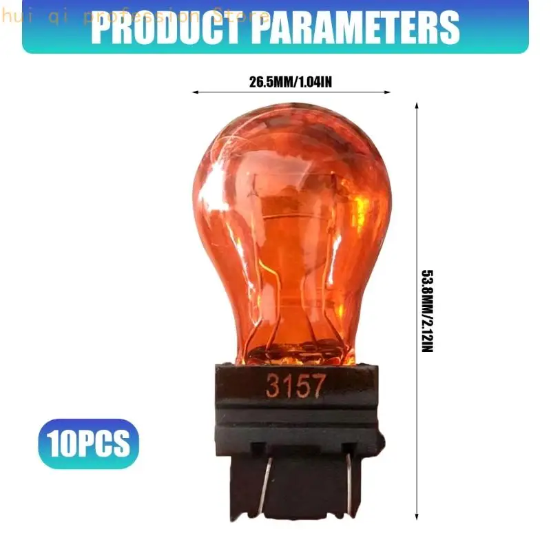 Rücklichtbirnen 10er Pack 3156 3157 12V 21W Ambers Auto externe Blinkerbirne H8WE – Detail 6