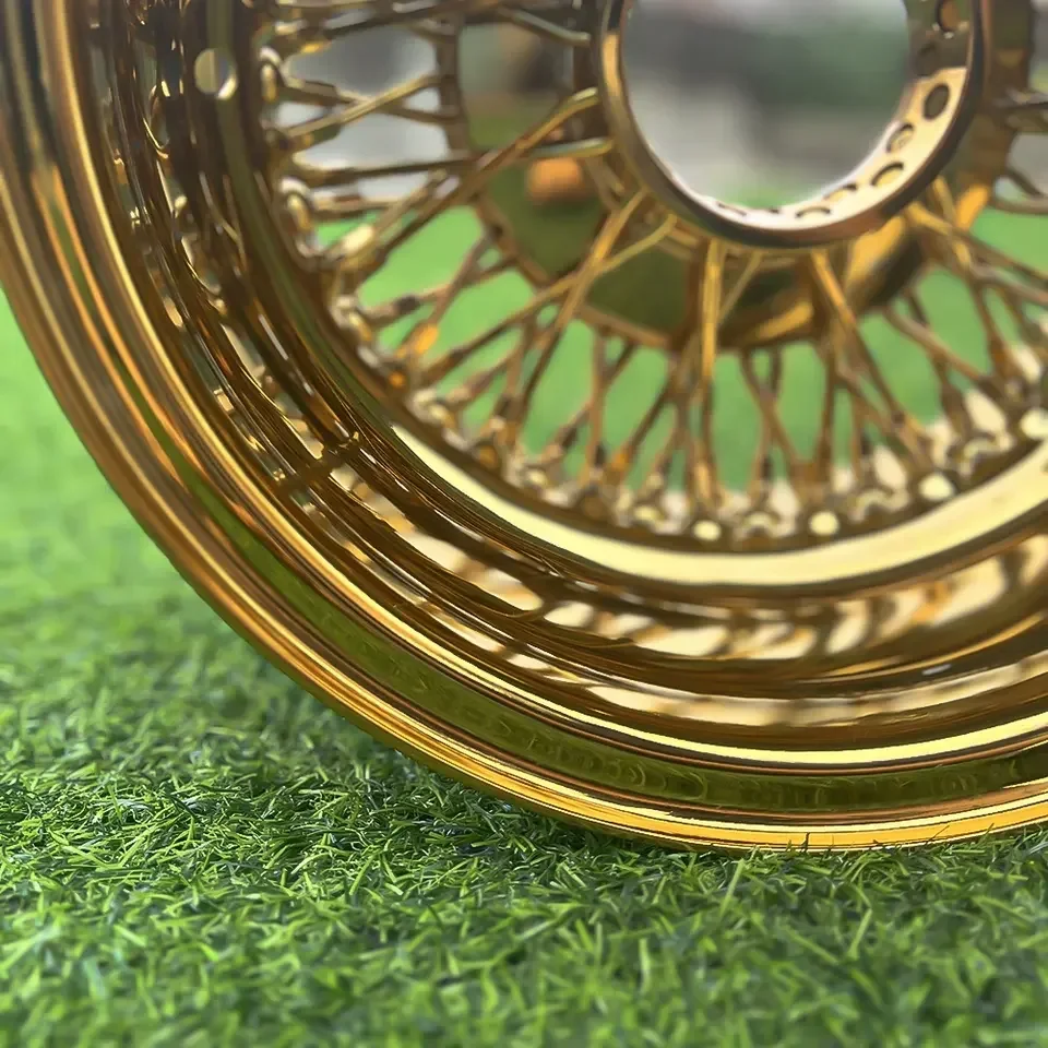 

Aluminum Barrel Golden Wire Wheel 20 22 24 26 Wire Steel Spoke 5x120 5x127 5x139.7 Wire Chrome Wheel Rims
