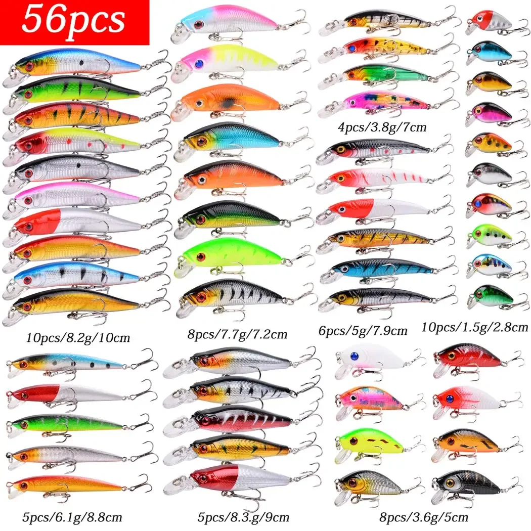 

Mixed Fishing Lures Kit Lure Set Wobbler Crankbaits Swimbait Minnow Hard Baits Spiners Carp Fishing Tackle