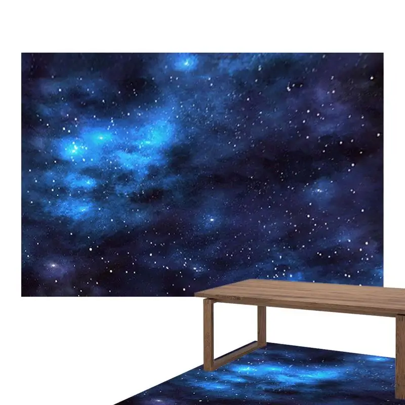 

Non-Slip Rugs For Living Room Non-Slip 3D Area Rug Outer Space Floor Mat Lightweight Bedroom Carpet Square Washable Home Decor