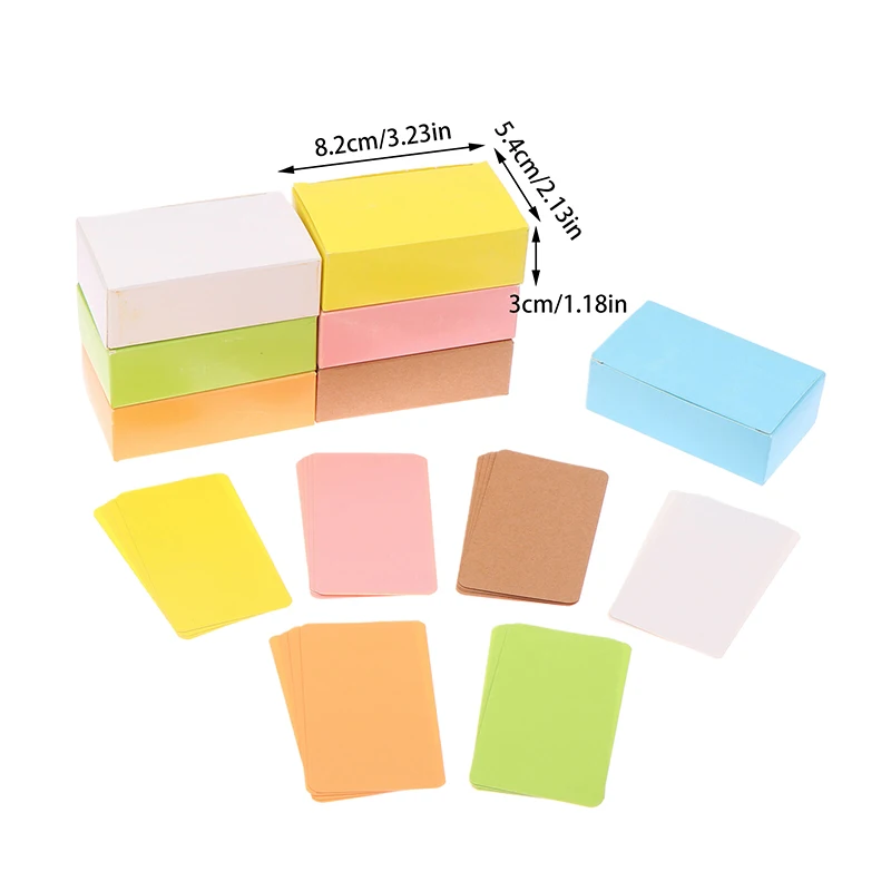 100Pcs/Box Kraft Paper Card Double Sided Word Card Blank Business Card Message Note Thank You Card Writing Card Learning Card