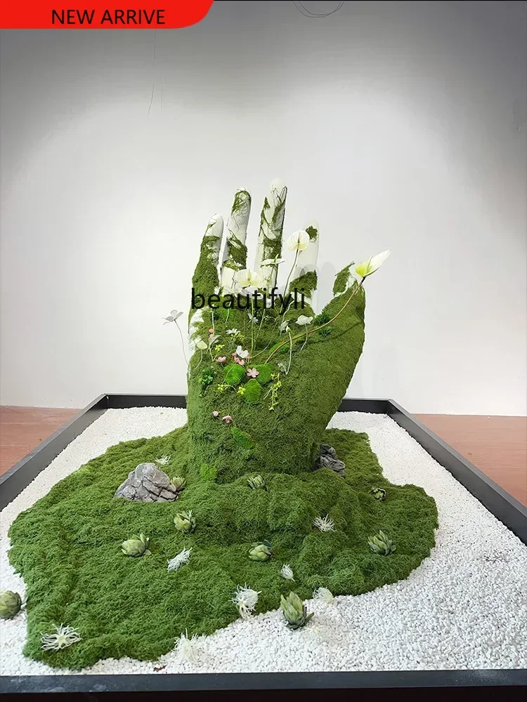 X Creative Decoration Light Luxury Simulation Green Plant Bubble Carving Landscape Hotel Window Floor Ornaments