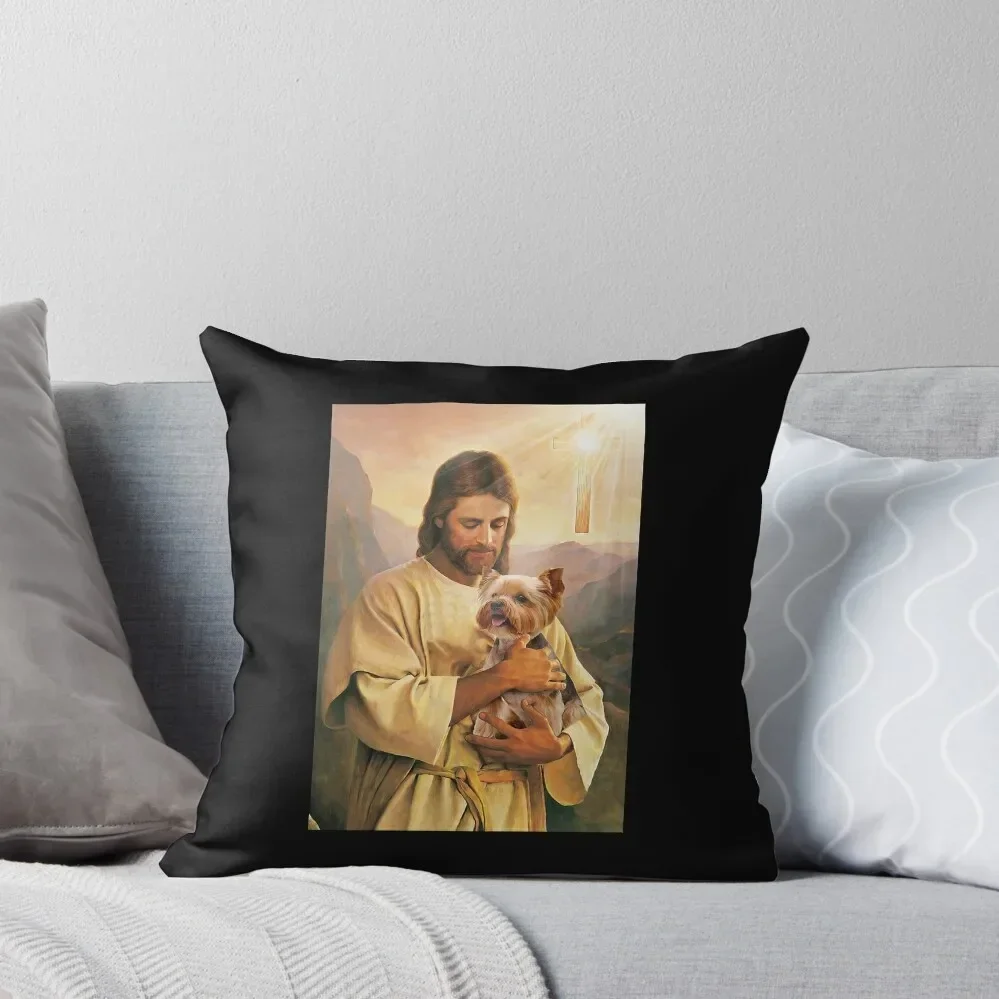 Yorkshire Terrier Baby Protected By God For Yorkshire Lover Throw Pillow Christmas Pillows Christmas Pillow Cases pillow