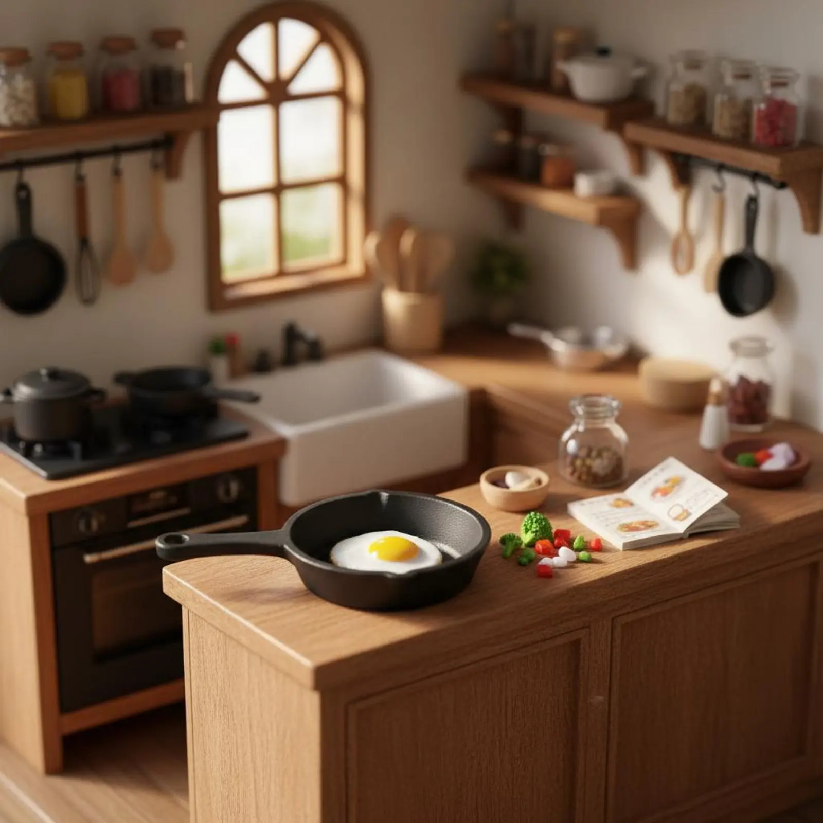 Simulation Cooking Pan Model Realistic Design Miniature Frying Pan Mini Skillet Toy Fine Workmanship for Hobbyists