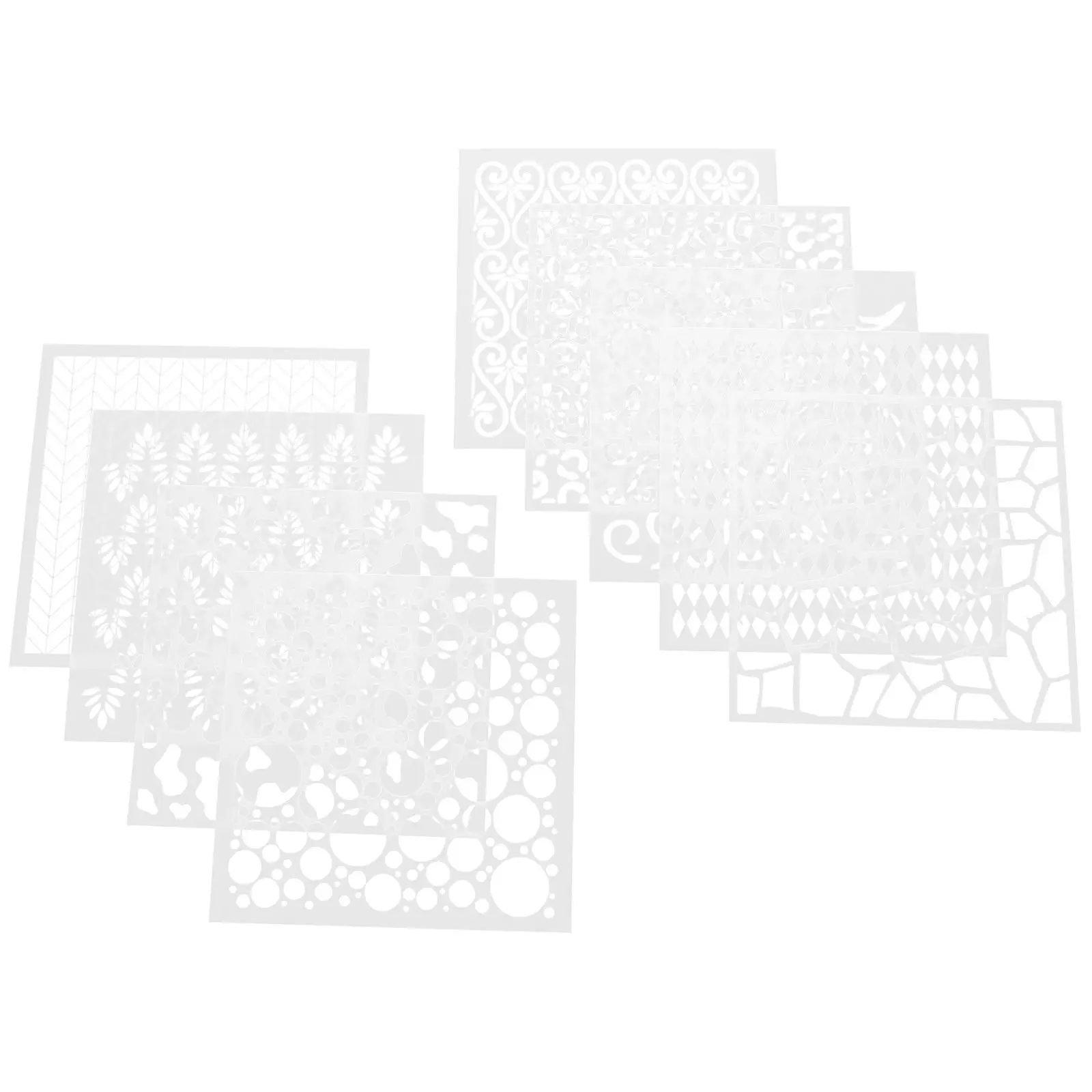 

9Pcs Geometry Drawing Stencils Reusable Craft Templates for Painting Planner Decorative Wall Art Paper Crafts Pattern Design