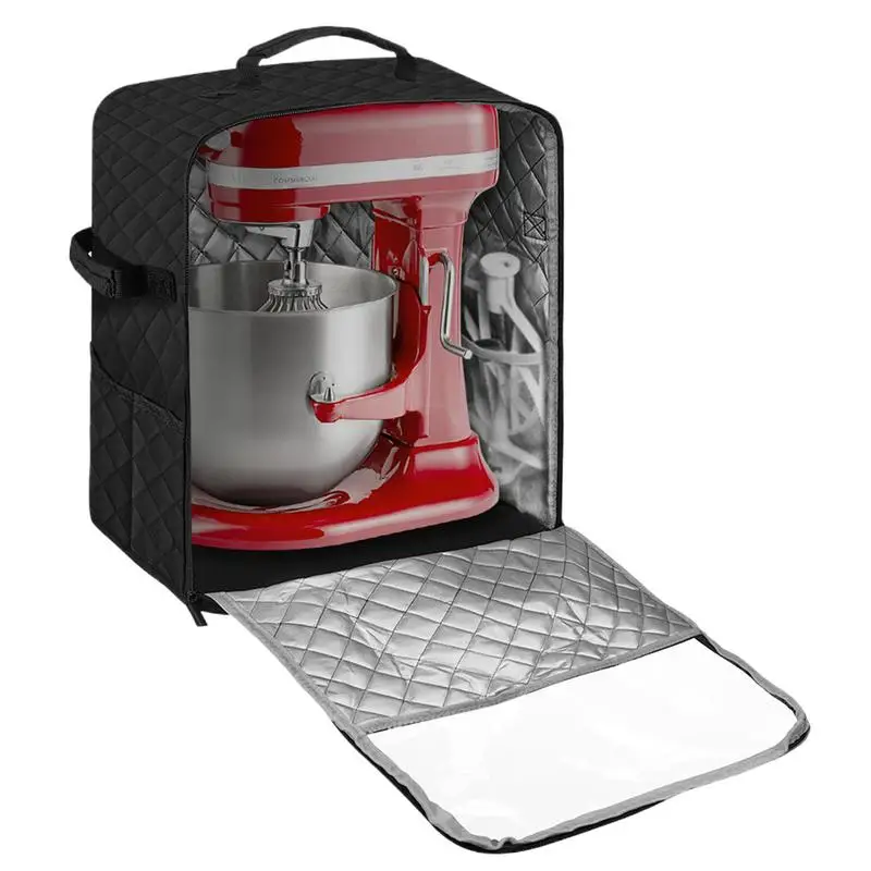 Stand Mixer Cover with Appliance Sliders Base Compatible with KitchenAid Mixer-Storage Bag for 6/7/8 Quart with Pockets