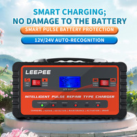 For Car SUV Motorcycle Truck 12V 24V 300Ah Car Smart Battery Charger Intelligent Pulse Repair Digital LCD Display EU/US Plug