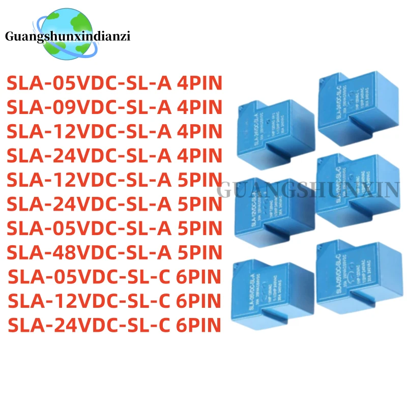 5Pcs/lot= New Original SLA-05VDC-SL-A SLA-12VDC-SL-A SLA-24VDC-SL-A -C T90 30A 4/5/6PIN 5V 12V 24V 48V
