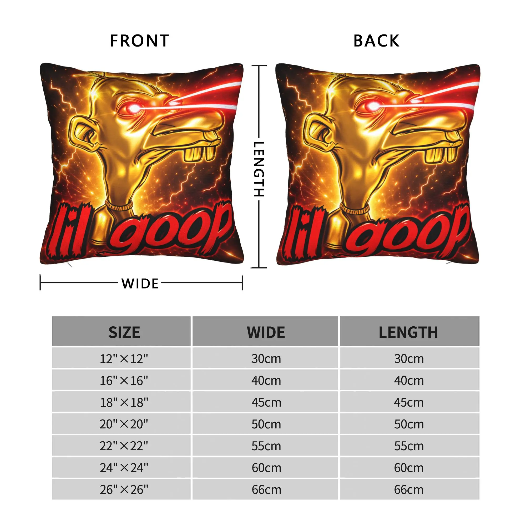 Neggy Golden Red Laser Eyes Lil Goop Pillow Cover  Design Cushion Cover Funny Pillow Case For Chair Sofa Home Decor