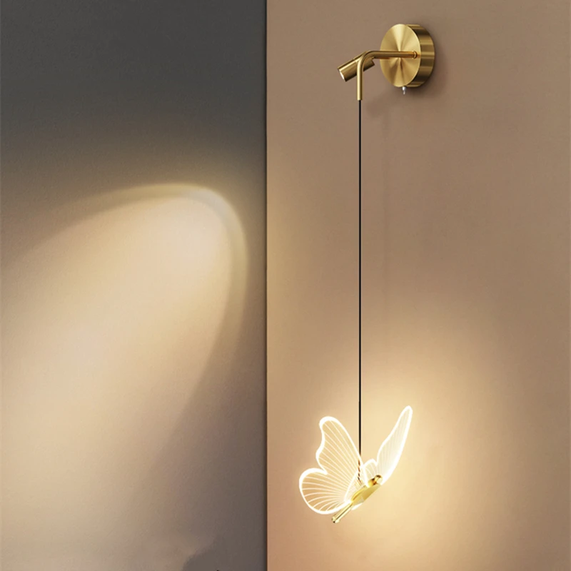 Butterfly Lotus Leaf Lamp Exhibition Window Creative Personality Art Bar Counter Bedroom Bedside Long Line Small Pendant Light