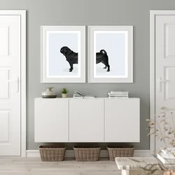 Black Pug Dachshund Dog Nordic Poster Wall Art Canvas Dog Poster Black And White Wall Pictures Living Room Home Decoration