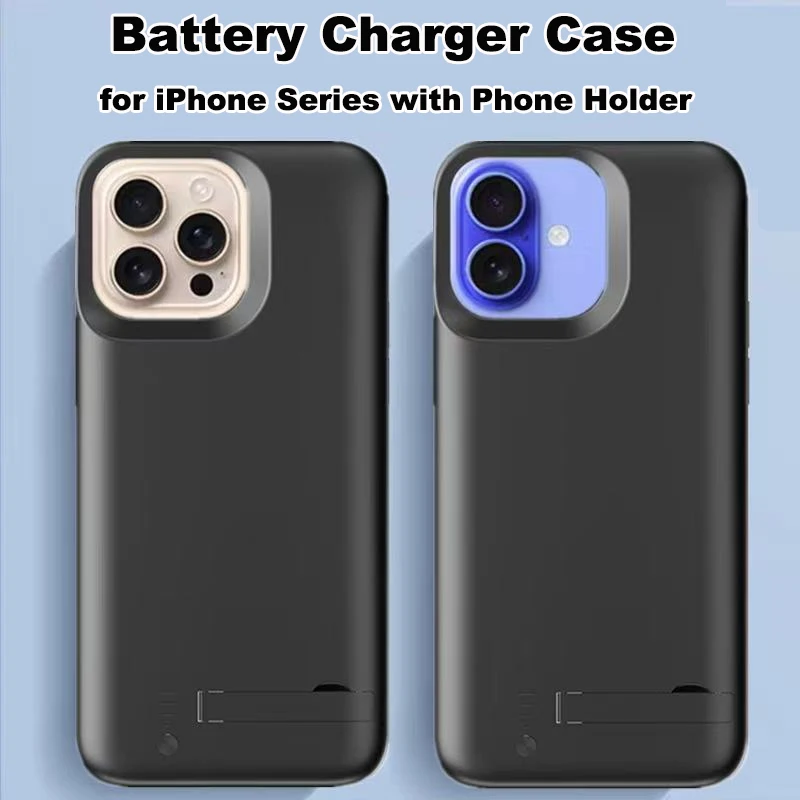 Battery Charger Case for iPhone 17 16 15 14 13 12 11 Pro Max X XS XR 6 7 8 SE 2 Power Bank Charging Back Clip Battery Case Cover