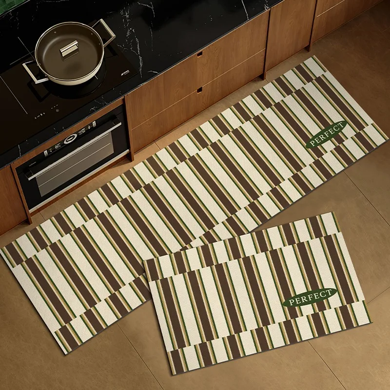 Vintage Plaid Kitchen Floor Mat Non-slip Long Strip Runner Rugs Oil-proof Waterproof Wipeable Washable Carpet 러그 Alfombra Cocina