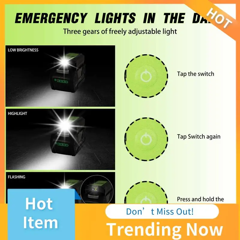 GLB40V Adapter Light For Greenworks Glibo 36-40V Lithium Batteries Overcharge Protection Electric Tool EU Plug Easy To Use
