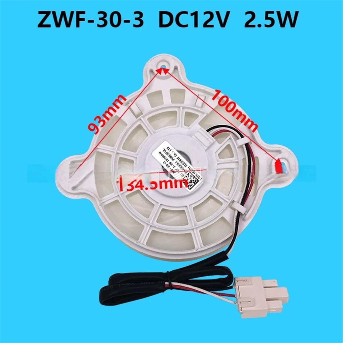A86I-Refrigerator Evaporator Fan Motor for Meiling Fridge ZWF-30-3 BCD-430WP9C Cooling Fan Motor Replacement Part DC 12V