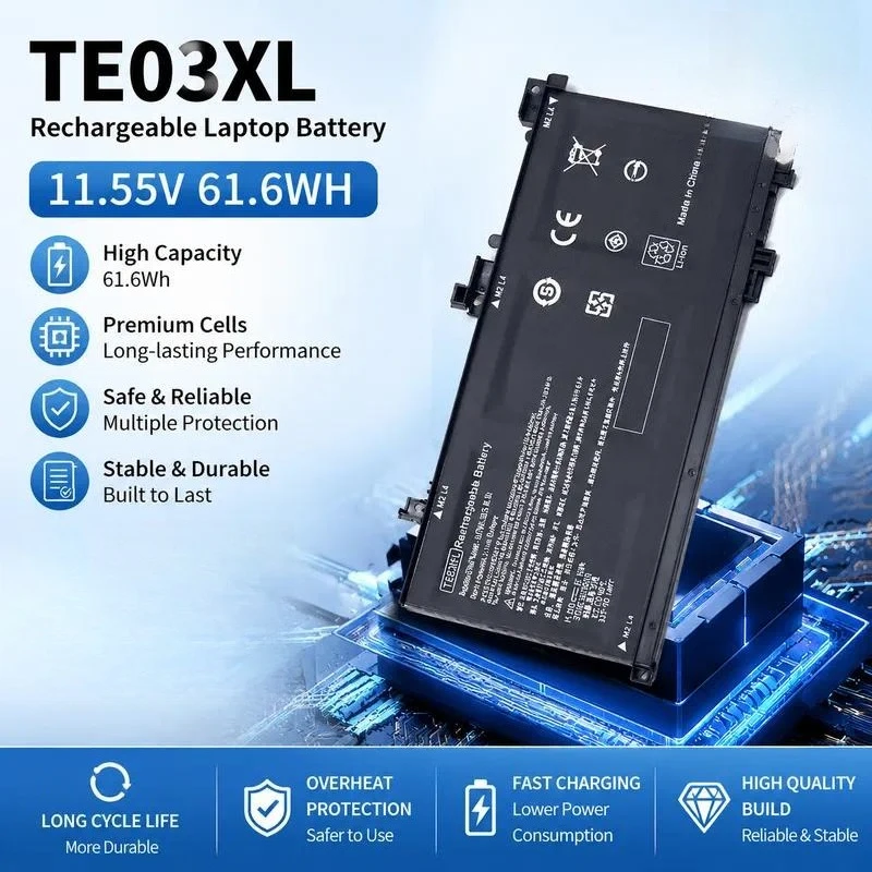 New for HP Light and Shadow Genie 2 TPN Q173 TE03XL Laptop Battery Replacement High Capacity Notebook Power Supply