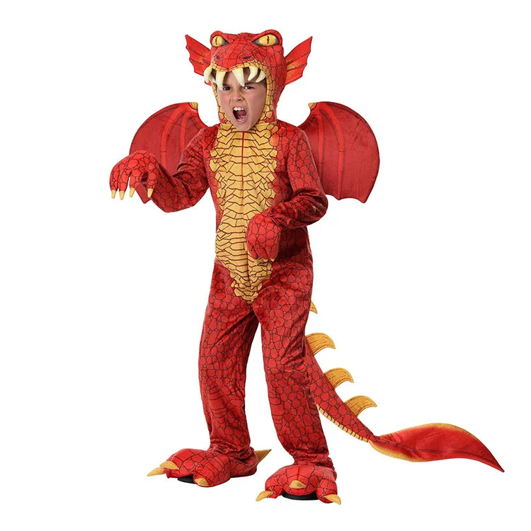 Halloween children's day stage show children's animals play Jurassic dinosaur pterosaur pterosaur fire dragon costume