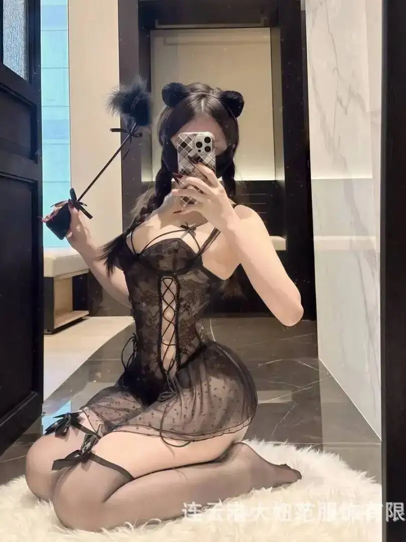 섹시한 레이스 달콤한 잠옷 오픈 크로치 시스루 파자마 메이드 의상 시스루 드레스 우아한 메쉬 레이스 핫 섹시 여성 탑 G102