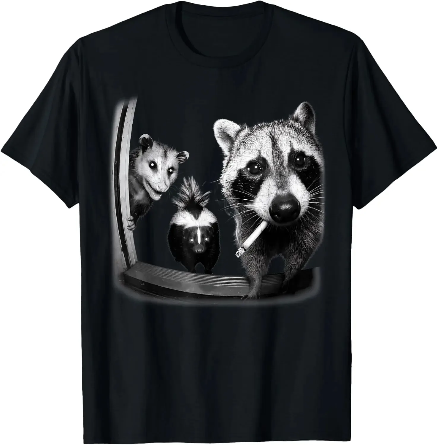 Trash Panda Night Crew Funny Raccoon Opossum Skunk T-Shirt Size S-XXXL