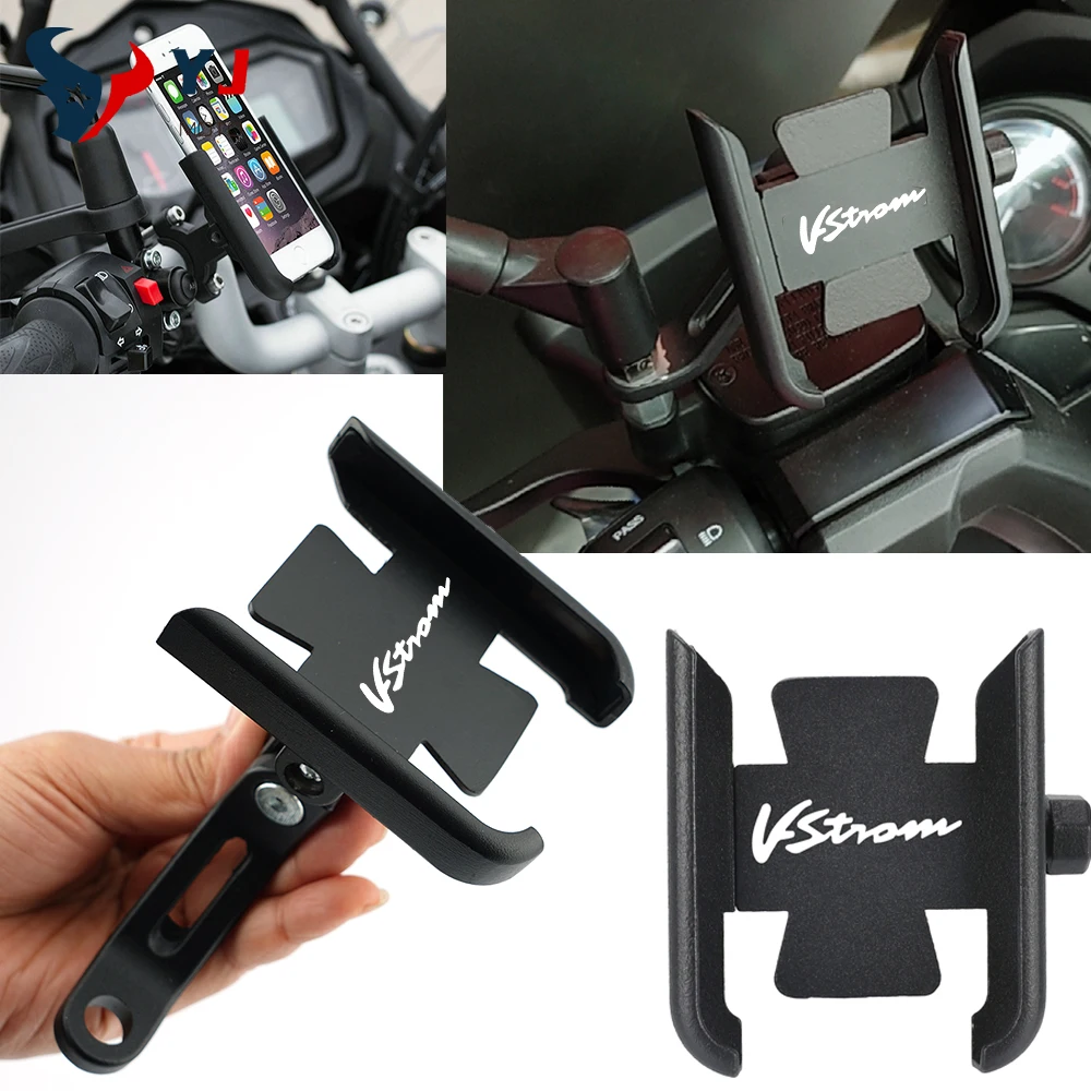 

New For Suzuki VStrom 250 650 DL650 650XT V-Strom DL 1000 1050 XT 800 DE SE Motorcycle Phone Holder Mirror Handlebar GPS Bracket