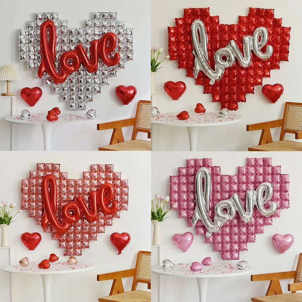 Ballon-Set für die Hochzeit, Liebe und rotes Herz, Dekoration für die Hochzeitsaison, Jahrestag, romantische Muttertagsdekoration