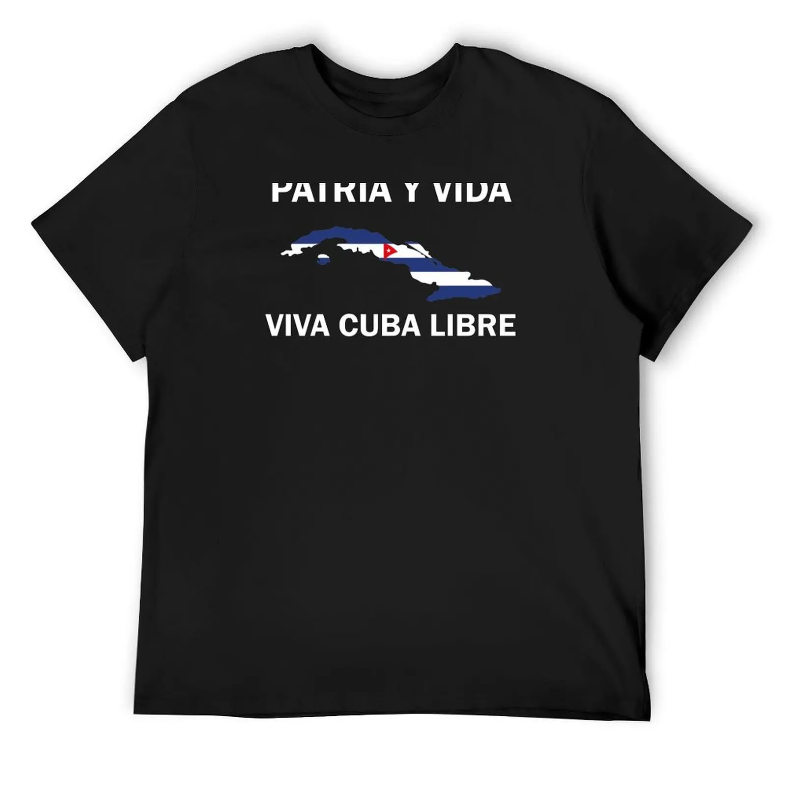 PATRIA Y VIDAVIVA CUBA LIBRE T-Shirt shirts graphic tee anime stuff Men's cotton t-shirt