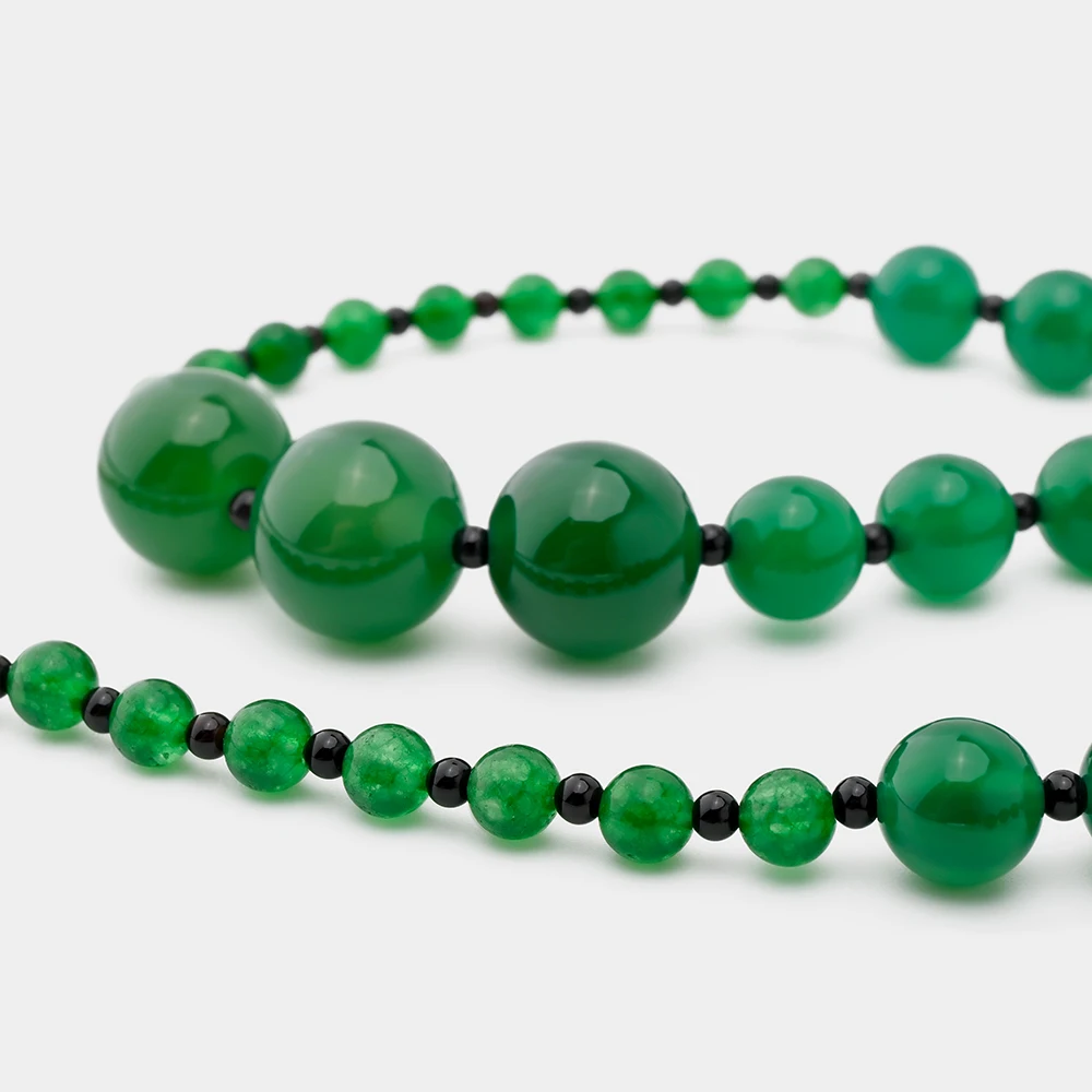 Amorita natural green agate emerald asymmetrical simple collarbone necklace