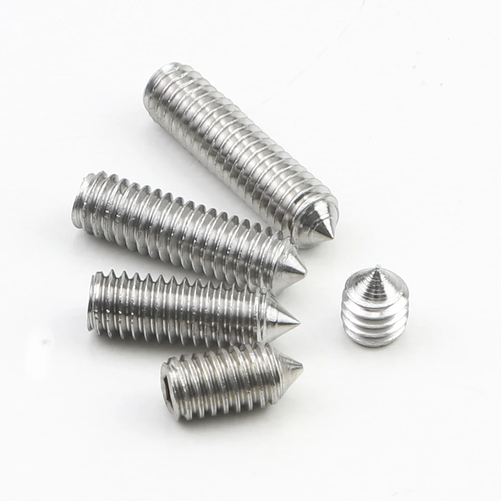 JUIDINTO-tornillo hexagonal de 2-50 piezas, juego de punto cónico, M2, M2.5, M3, M4, M5, M8, M12, de acero inoxidable, sin cabeza