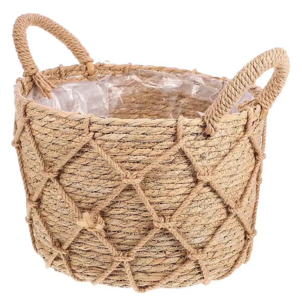 Woven Basket Flower Baskets Hand-woven Hand-made Weaving with Handle Storage Wedding Outdoor Handheld