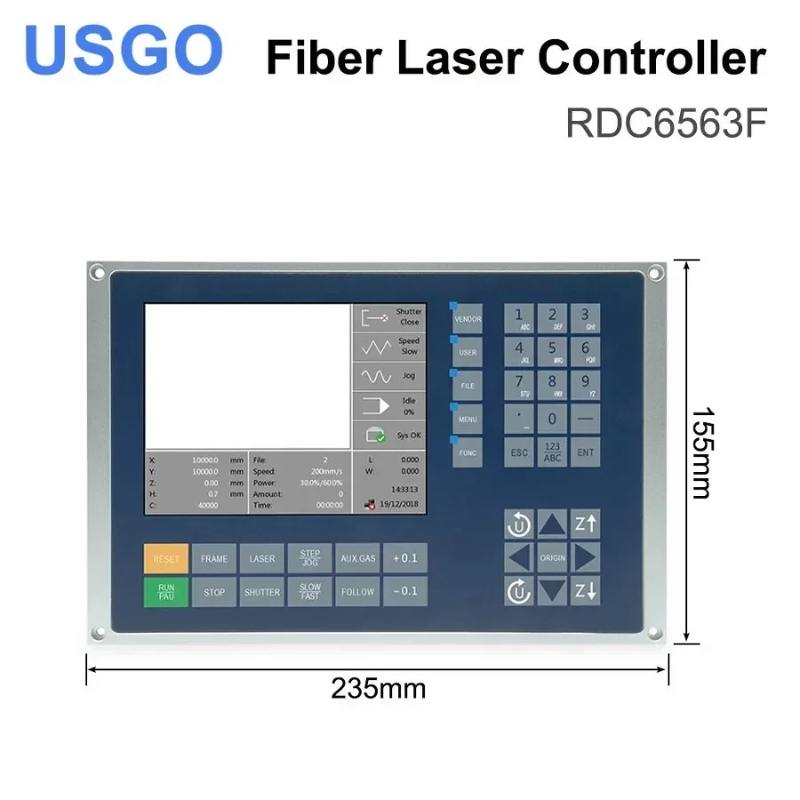 

USGO Ruida RDC6563FG 3-осевая система управления автоматической калибровкой 1064 нм машина для резки оптоволокна для машины маркировки волокна