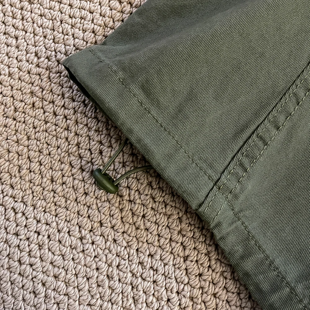 Women Denim Cargo Pants Spring Summer New High Waist Floral Embroidery Drawstring Straight Jeans Casual All-Match Long Pant