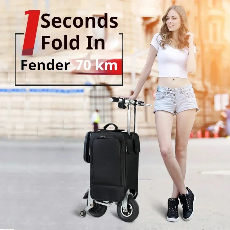 Folding Electric Suitcase Ultra-light Portable Suitcase with Battery 70km Range Riding Suitcase That Can Be Used on the Subway