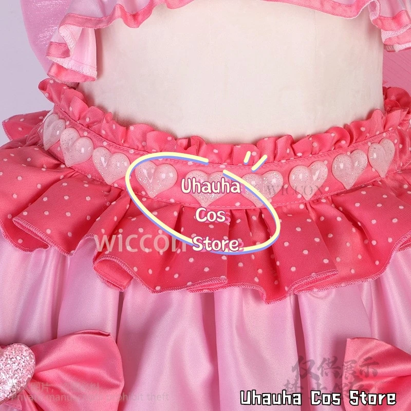 Anime Shugo Chara Cosplay Hinamori Amu Costume Abito rosa Parrucche Lolita Uniforme natalizia di Halloween per ragazze Donna personalizzata