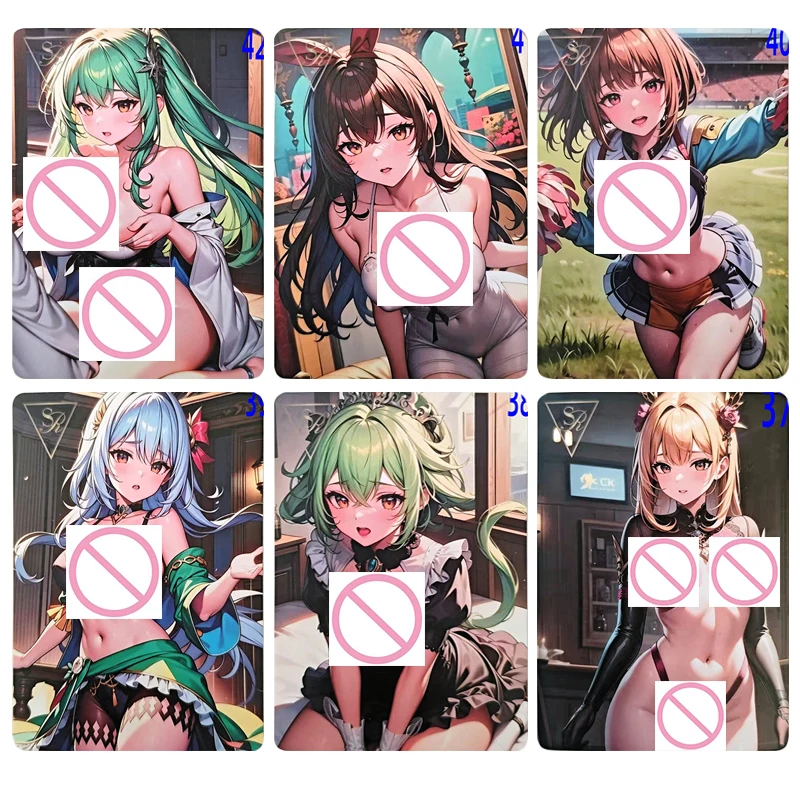 Japanse Anime Godin Verhaal SR Kokomi Keqing Fischl Sangonomiya Collectible Kaarten Kerst Verjaardagscadeautjes Kinderspeelgoed