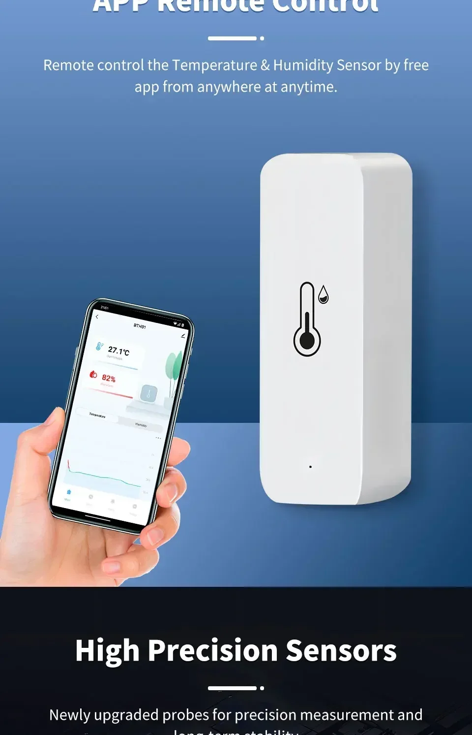 tuya smart home device zigbe wifi temperature sensor and humidity sensor home automation connected  smart life Alexa Google Home