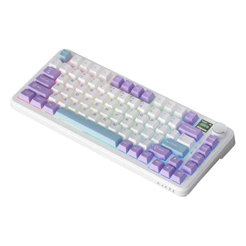Tri-mode Mechanical Keyboard RGB Backlit Bluetooth Wireless with Knob Screen Display 82 Keys PBT Keycap Hot Swap Gasket Keyboard