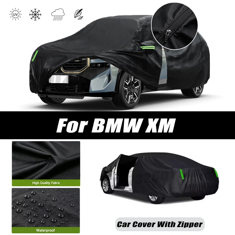 For BMW XM Car Covers Outdoor Waterproof Sun Rain Snow Protection UV Car Zipper Design Car Cover Accessories